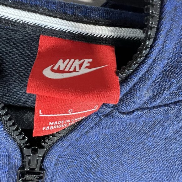 Nike Hoodie‎ Sweatshirt Mens Large Blue Hooded Zip Up Jacket Athletic Casual - Picture 5 of 10